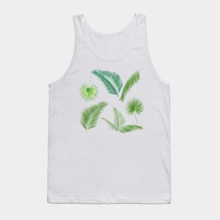 Palm Tree leaves tropical Summer floral decor Tank Top